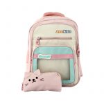 Раница с 2 отделения и 2 предни джоба и несесер Коте 40/30/12 см. розово/синьо - Image 2