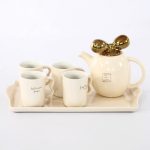 Сервиз за чай с 4 броя чаши и чайник Лате - Image 2