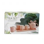 Сервиз за чай с 4 броя чаши и чайник Пудра - Image 2