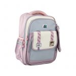 Раница с 2 отделения и преден джоб и несесер 46/31/12см. лилаво - Image 3