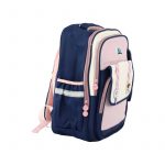 Раница с 2 отделения и преден джоб и несесер 46/31/12см. тъмно синьо/розово - Image 3