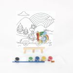 Картина за оцветяване със статив, бои, четка 15/15 см. - Image 2