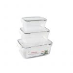 Контейнер за съхранение 3 броя 0.4+0.8+1.4 литра правоъгълен - Image 2