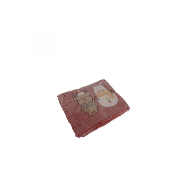 коледно одеяло със снежен човек и елен червено