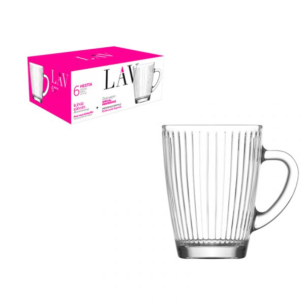 Стъклени чаши с дръжка Hestia, 400 мл