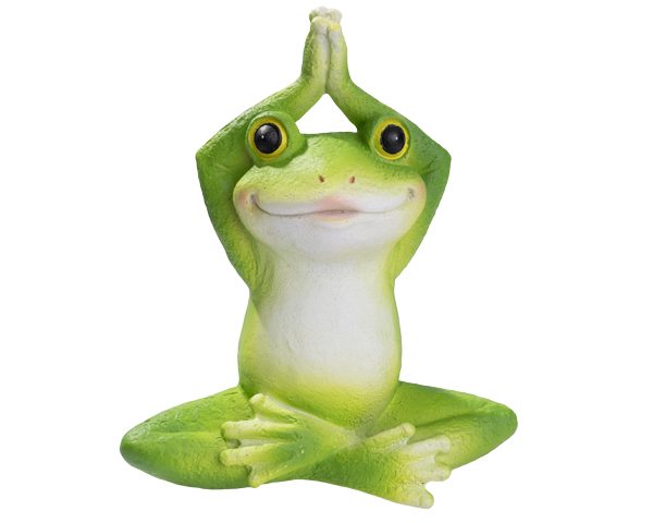 Декоративна градинска фигура жаба в зелен цвят