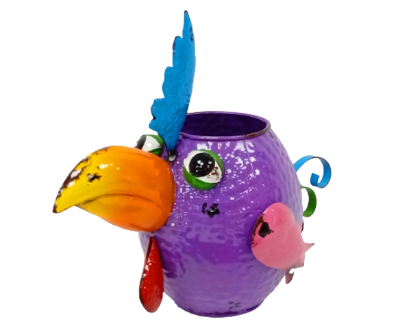 Градинска фигура с кашпа Метална птица 28x15x24 см