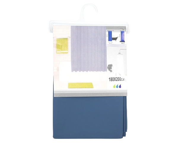 Тъмносиня завеса за баня PVA 180x200 см