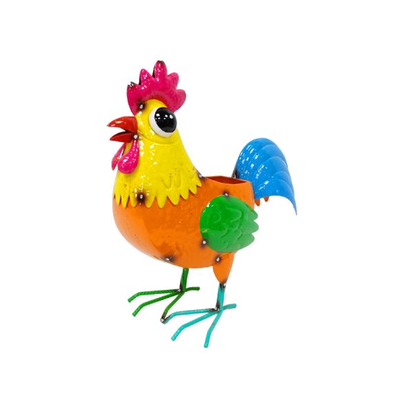 декоративна градинска фигура петел с кашпа