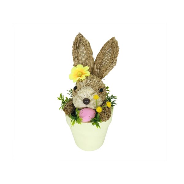 Великденска декорация кашпа в зелено