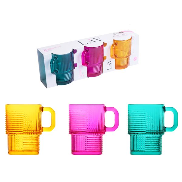 Чаша с дръжка Transformative Brights 0.270 л. 3 бр.