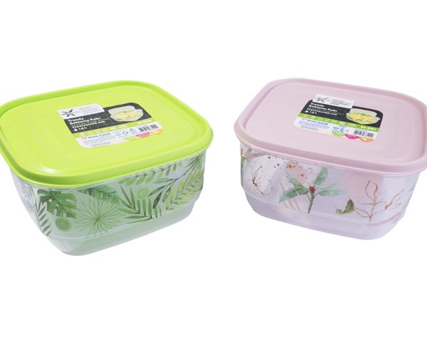 контейнер за съхранение квадрат с декор 1,9 литра