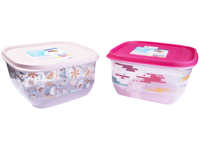 И107235_1_640x480 контейнер за съхранение квадрат с декор 3,6 литра