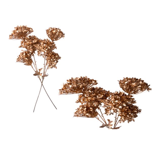 изкуствено цвете хортензия/ златно