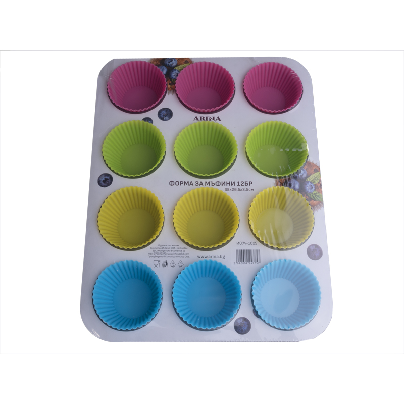 форма за мъфини 12 броя/ силиконови