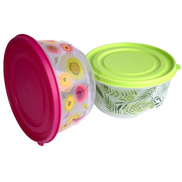 контейнер за съхранение кръг с декор 1 литър