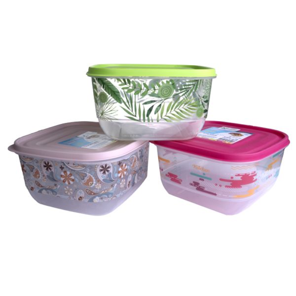 контейнер за съхранение квадрат с декор 3,6 литра