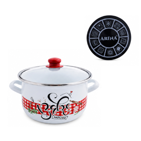 Емайлирана тенджера Arina Ø24 см 6.2 л със стъклен капак
