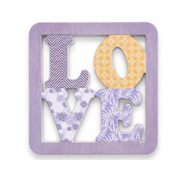 Дървена подложка за горещи съдове LOVE 19x19 см