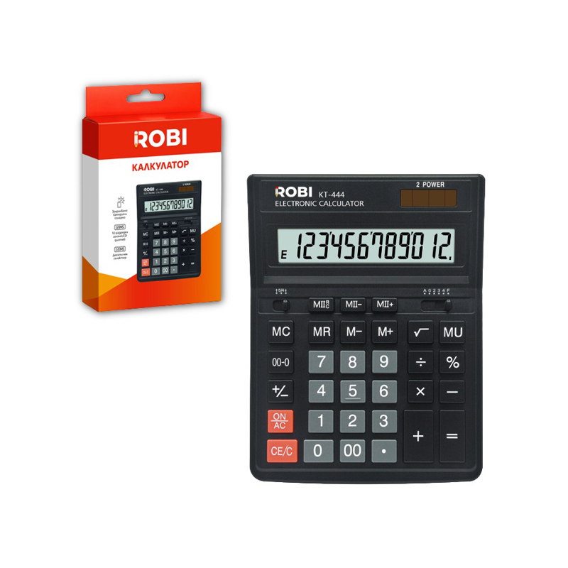 12-разряден настолен калкулатор ROBI KT-444 20×15×3 см