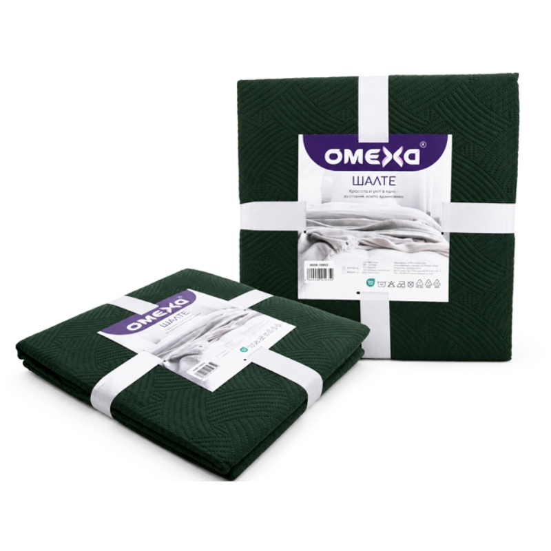 И088-1009-2 Капитонирано шалте 150х220 см тъмнозелено