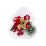 Коледна украса орнамент с клонки 12x14 см