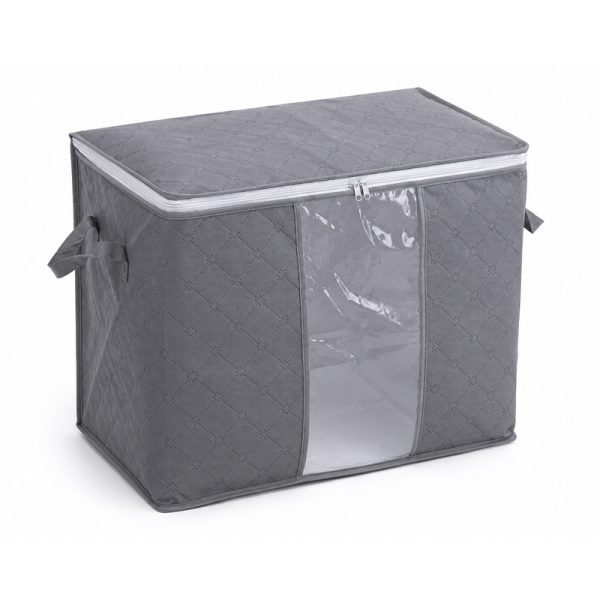 Кутия за съхранение с капак 47x38x28 см сива