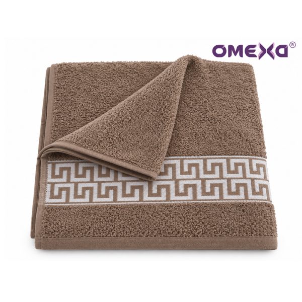 Памучна хавлия Omexa Meander 50x90 см, бежова