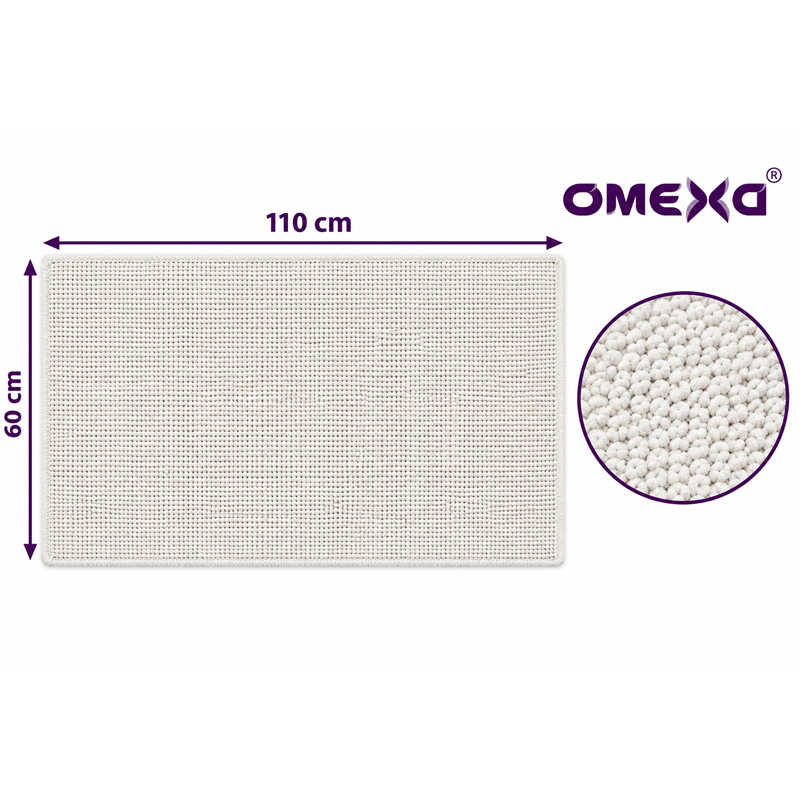 Постелка за баня Omexa Curl, 60x110 см, бяла