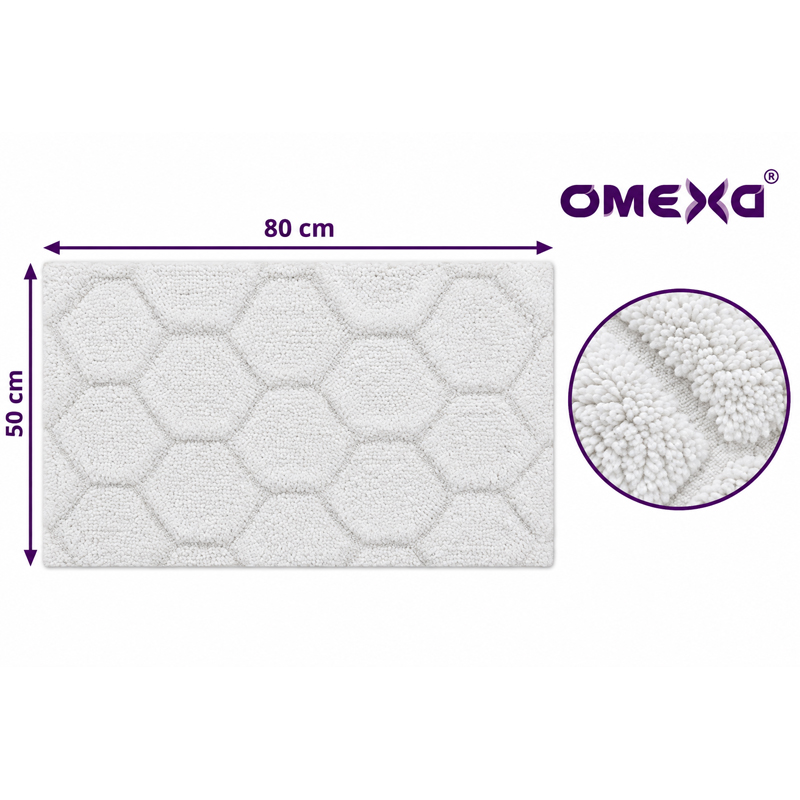 Постелка за баня Omexa Cove 50x80 см, бяла