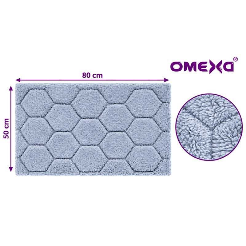 Постелка за баня Omexa Cove 50x80 см, синя