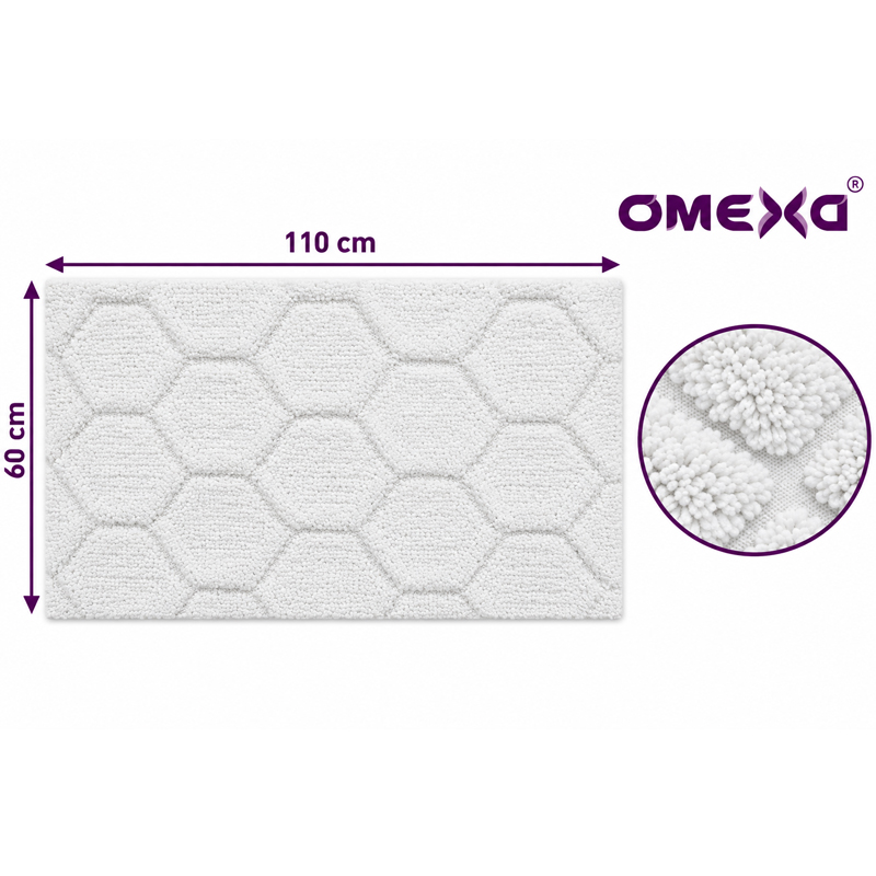Постелка за баня Omexa Cove, 60x110 см, бяла