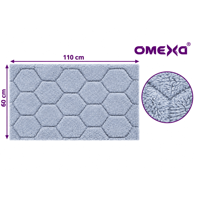 Постелка за баня Omexa Cove, 60x110 см, синя