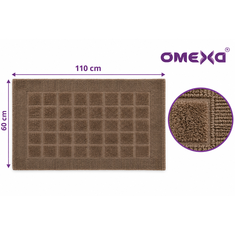 Постелка за баня Omexa Ace 60x110 см, кафява