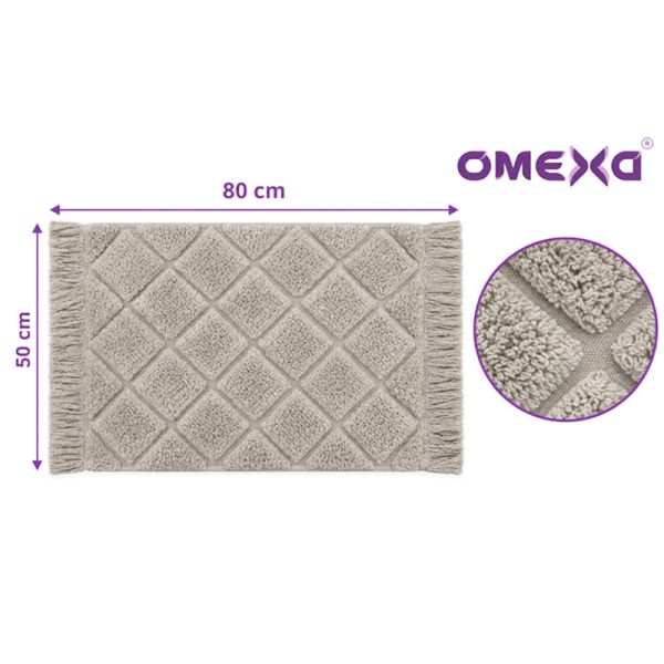Постелка за баня Omexa, 50x80 см, светлосива
