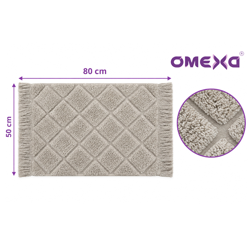 И093-1017_1_800x800 Постелка за баня Omexa, 50x80 см, светлосива