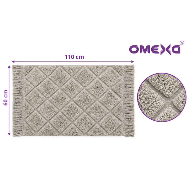 Постелка за баня Omexa Velvet, 60x110 см, светлосива