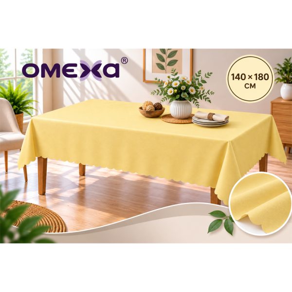 Едноцветна покривка за маса Omexa 140х180 см жълто